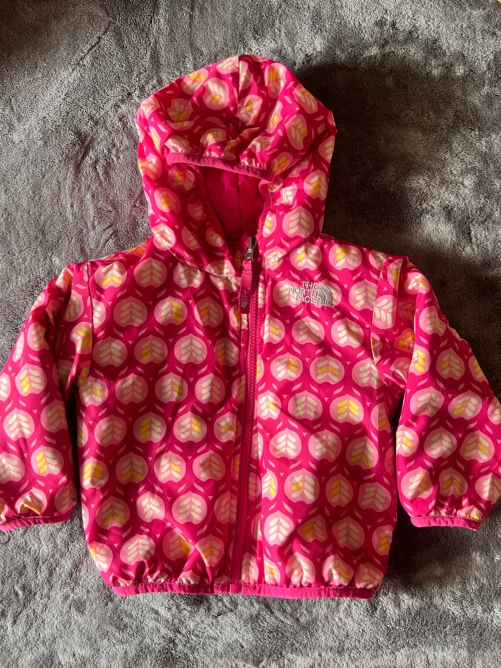 The North Face Baby Perrito Reversible Jacket 12-18M Pink Hooded Puffer Coat - Picture 3 of 9